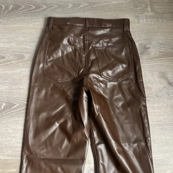 NEW Abercrombie & Fitch Vegan Leather 90s Straight Pant - Picture 12 of 13